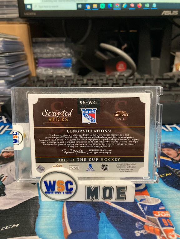 West's Sports Cards (WSC) 2013-14 Wayne Gretzky Upper Deck THE CUP SCRIPTED STICKS AUTO [01/35]