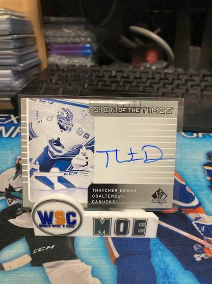 West's Sports Cards (WSC) 2021-22 Thatcher Demko Upper Deck SP Authentic Sign of the Times