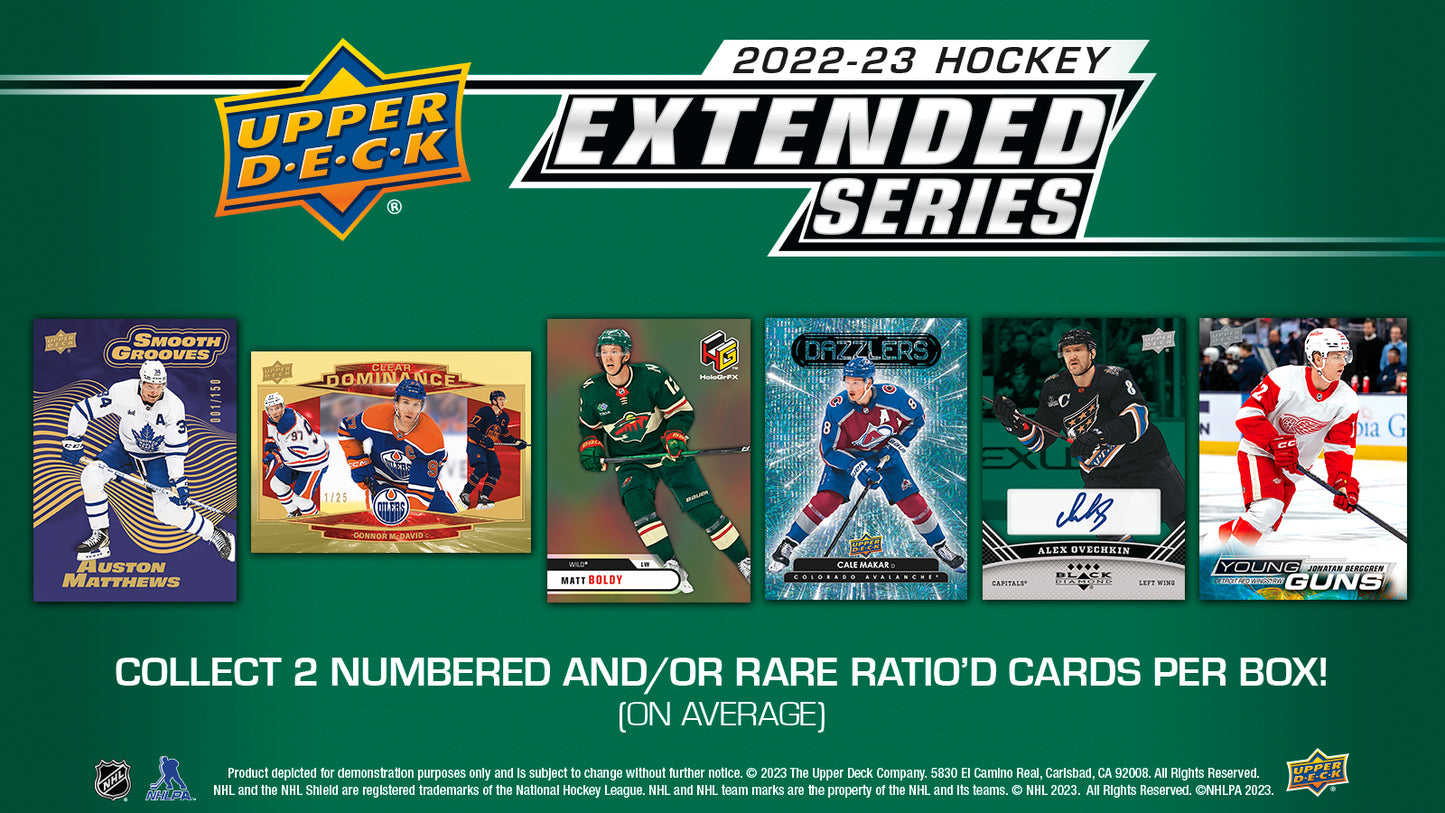 🔥🔥DOUBLE BOUNTY🔥🔥 Break #3602- 1 CASE (12 BOXES) 22-23 UPPER DECK EXTENDED SERIES HOBBY HOCKEY TEAM RANDOM + WIN $100 BREAK CREDIT + BOUNTY PRIZE AT $50-$75+NEW ACETATE BOUNTY ADDED AT $100!