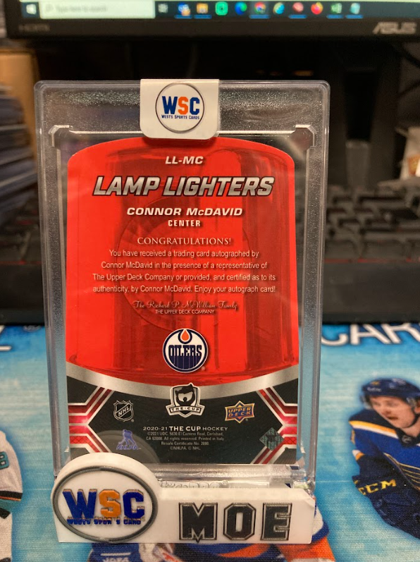 West's Sports Cards (WSC) 2020-21 Connor McDavid Upper Deck THE CUP LAMP LIGHTERS AUTO