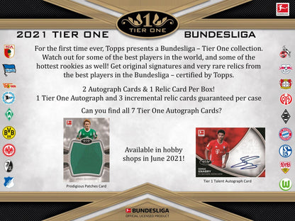 2021 Topps Tier One Bundesliga Soccer Hobby Box