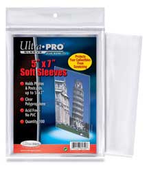 Ultra Pro 5x7 Soft Sleeves 100ct/Pack