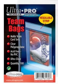 Ultra Pro Team Bags Resealable Sleeves 100ct/pack